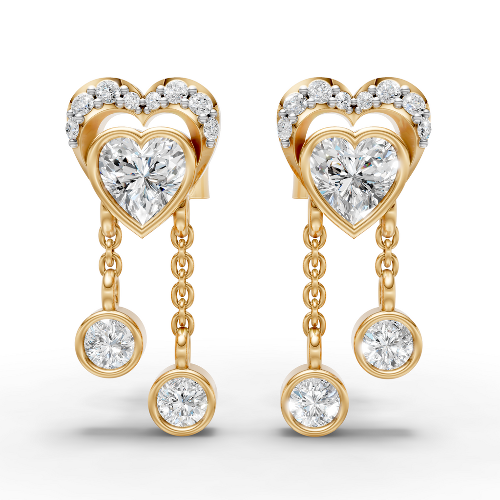 Heart Shaped with Hanging Earring ( 1 Pair )