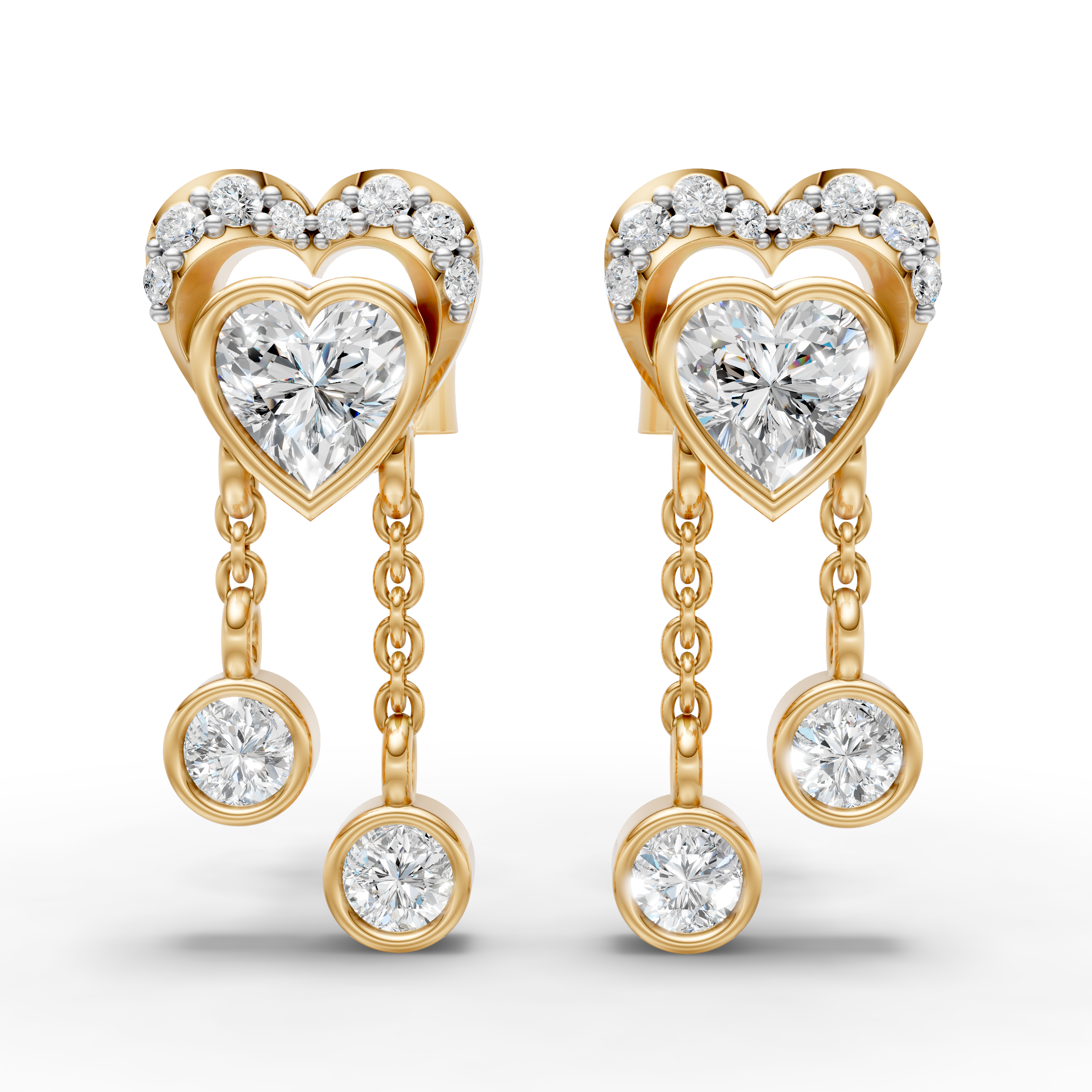 Heart Shaped with Hanging Earring ( 1 Pair )