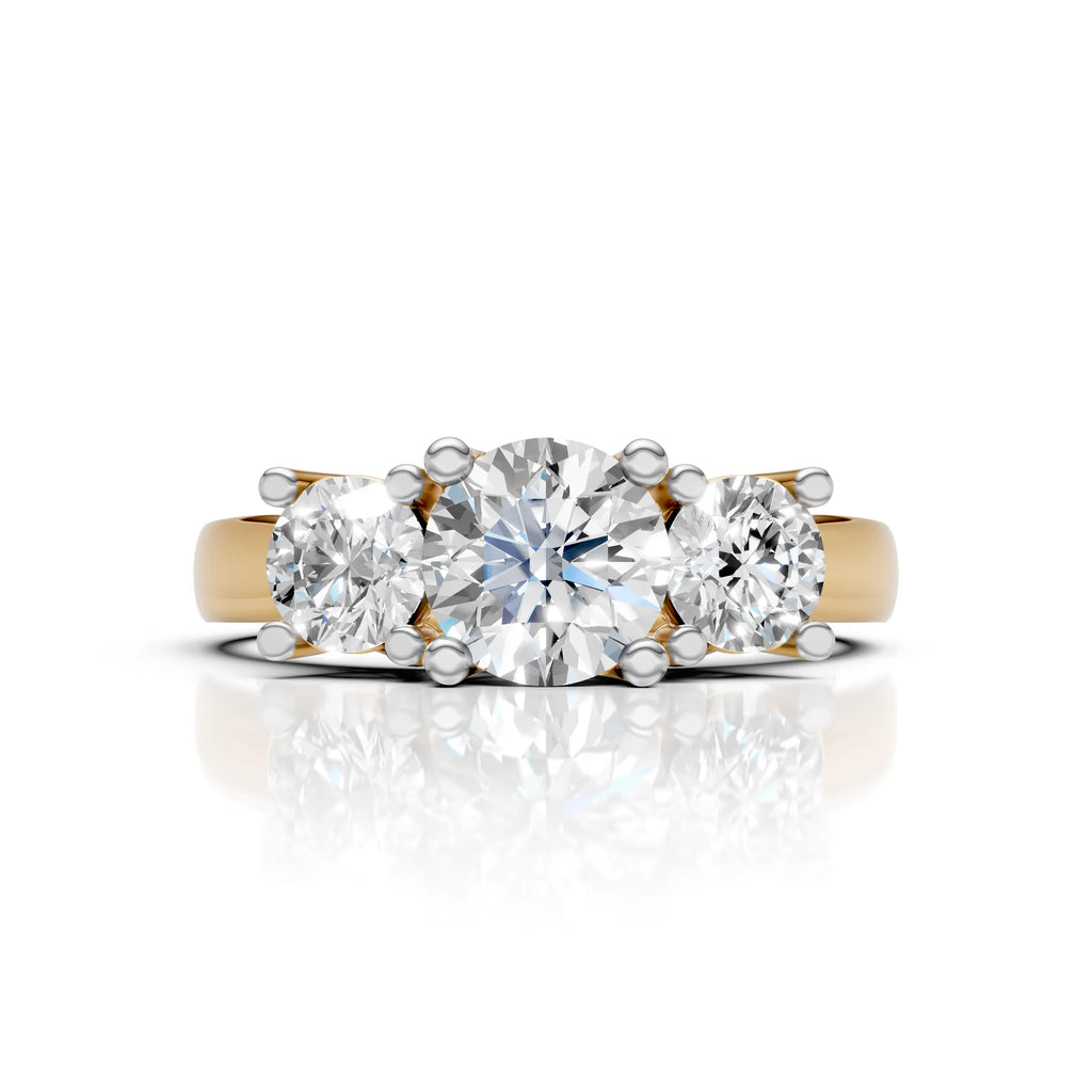 Elegant Round Cut Three Stone Diamond Ring