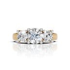 Elegant Round Cut Three Stone Diamond Ring