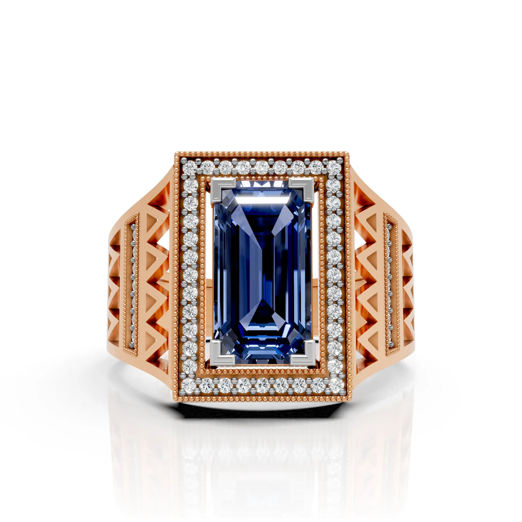 Men's Royal CZ Blue Sapphire Ring