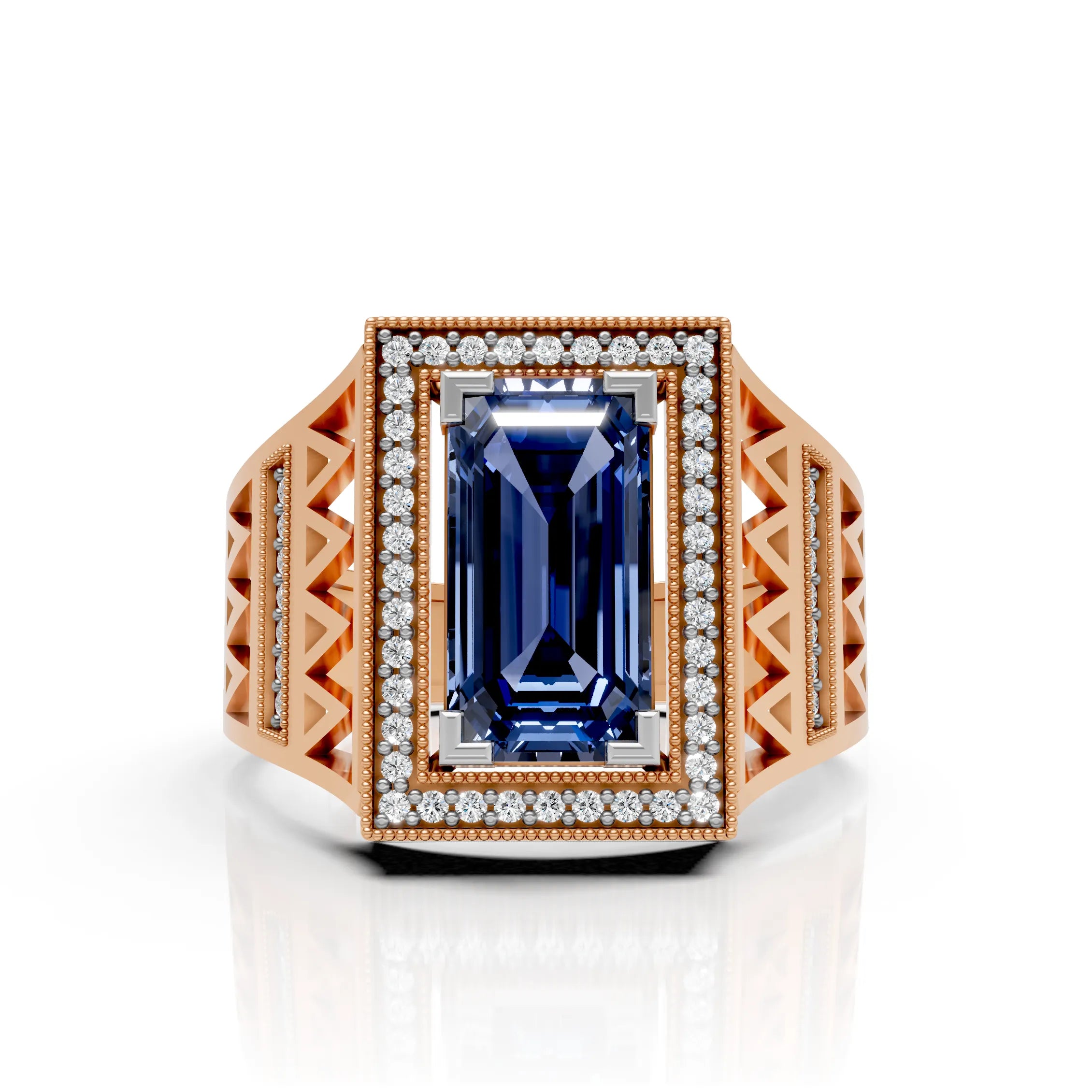 Men's Royal CZ Blue Sapphire Ring
