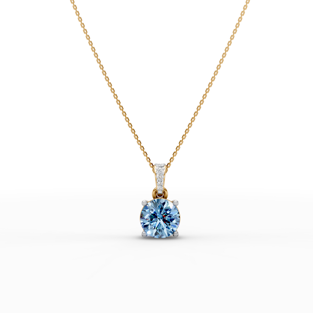 2 CT Blue Portuguese CutPendant With Chain