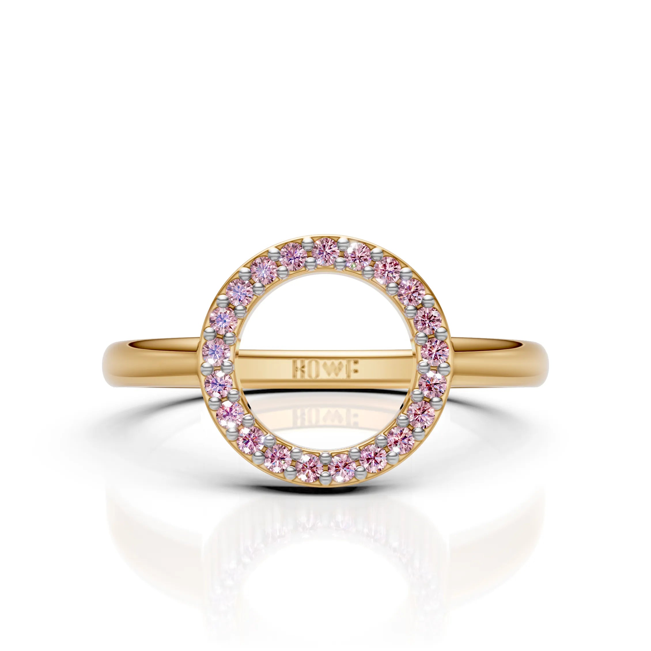 Pink Diamond Circle Halo Ring
