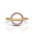 Pink Diamond Circle Halo Ring