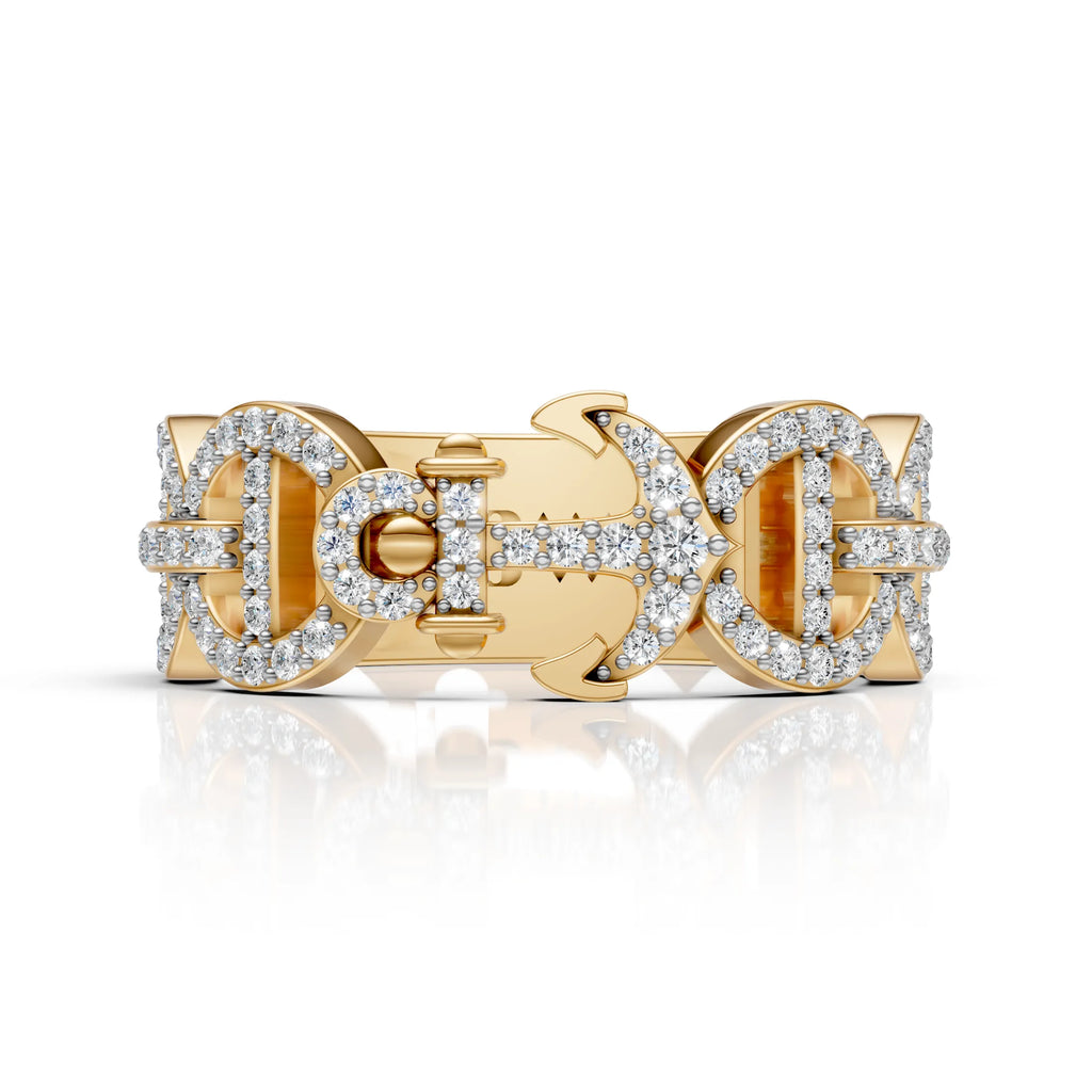 Diamond Anchor Statement Ring