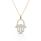 Luxury Diamond Hamsa Hand Pendant