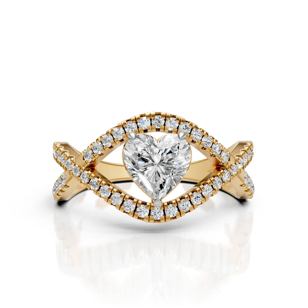 White Heart Diamond Ring