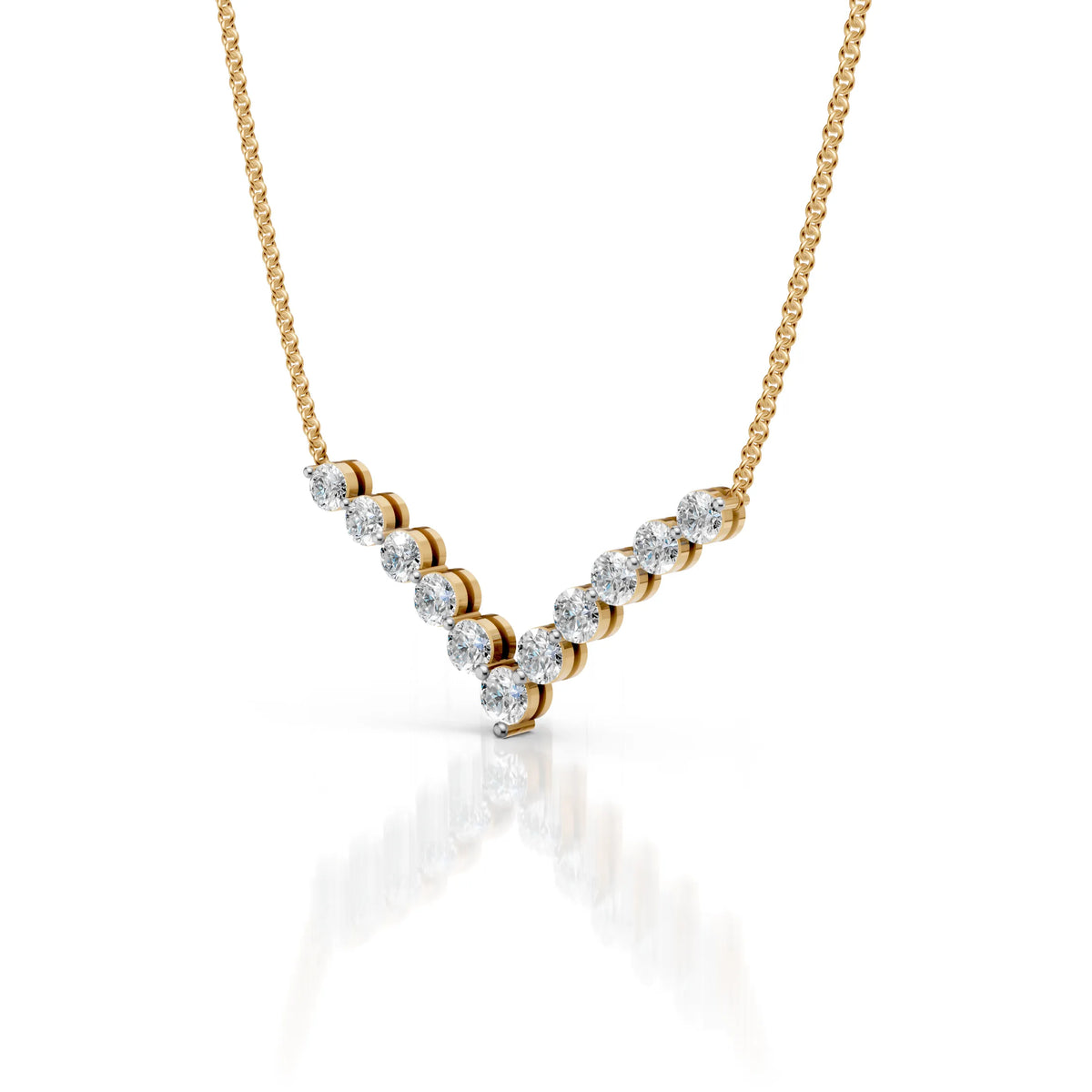 Chevron Diamond Station Necklace