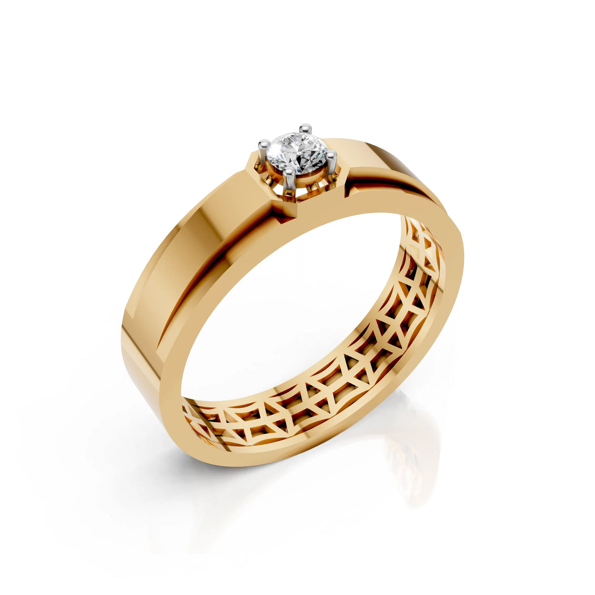 Sleek Solitaire Band Ring