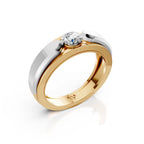Two-Tone Solitaire Band Ring