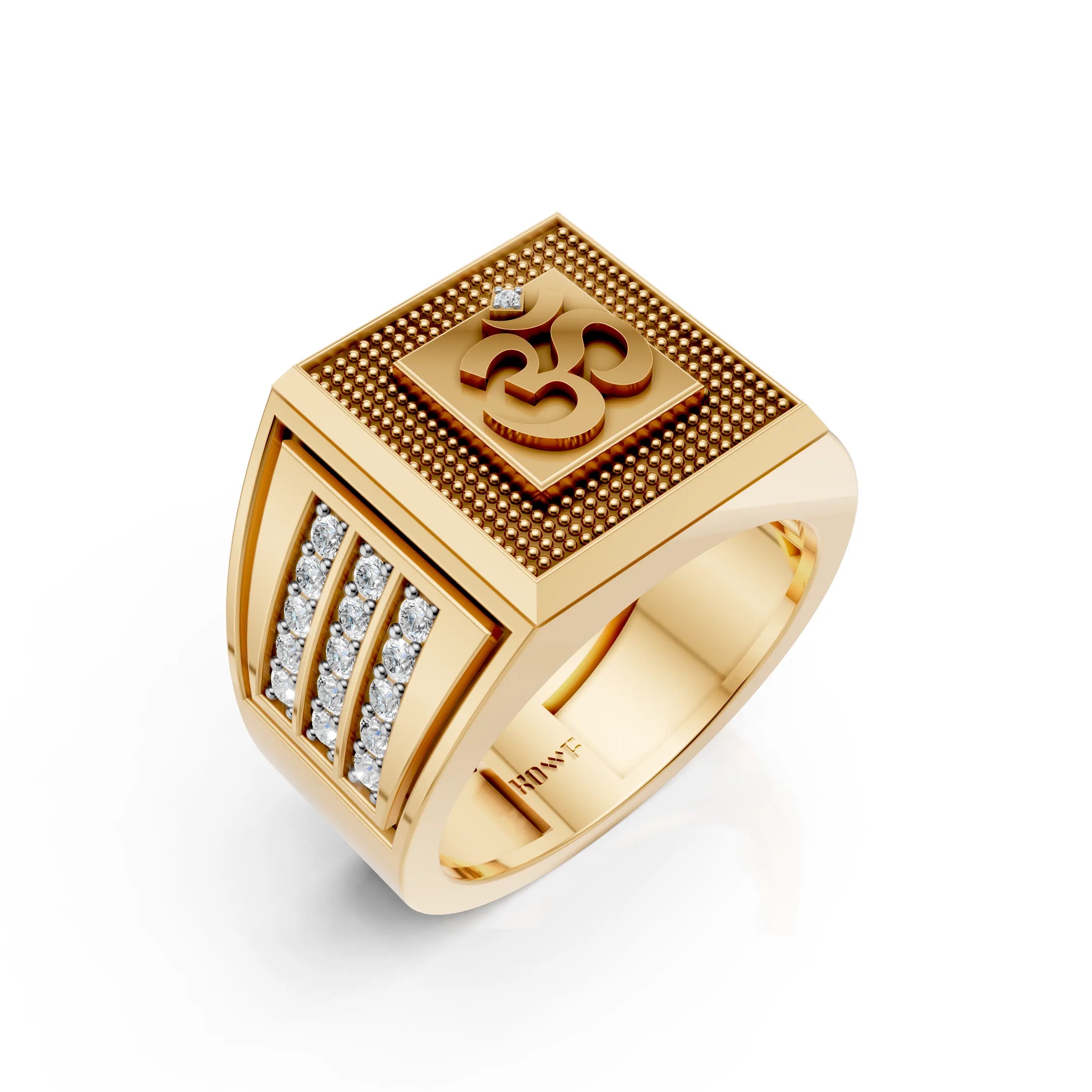 Om Engraved Statement Ring Accents – Spiritual Power Meets Bold Style