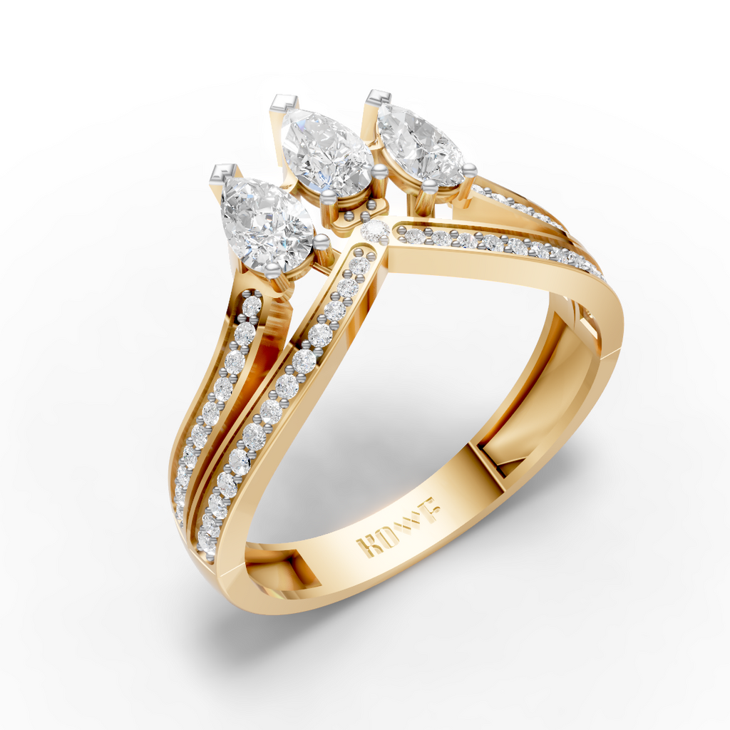 Triple Pear Ring