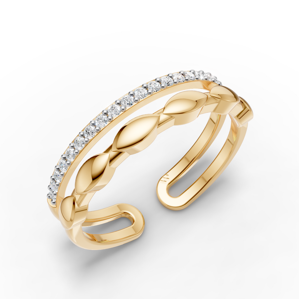 925 Sterling Silver Dual Moissanite Diamond Band