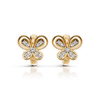 Diamond Butterfly Huggie Hoop Earrings