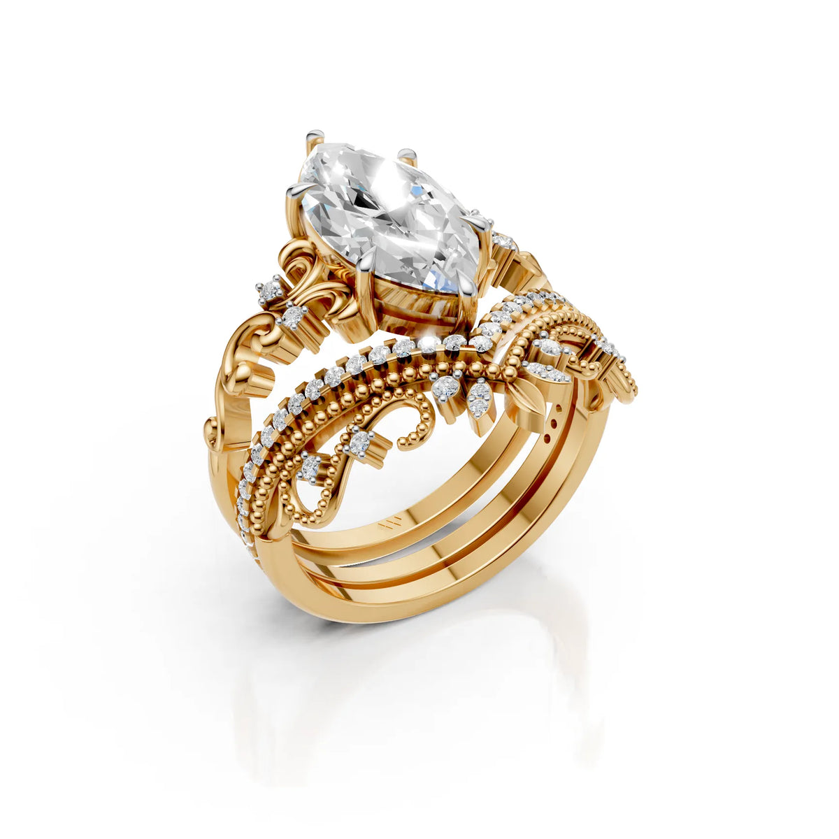 Royal Marquise Crown Ring Set