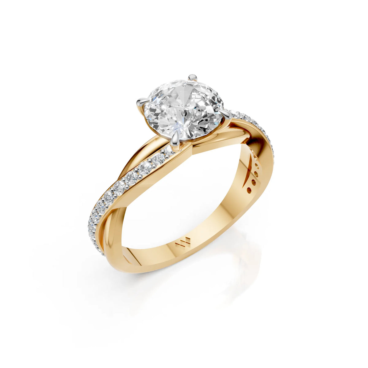Portuguese Diamond Twist Solitaire Ring