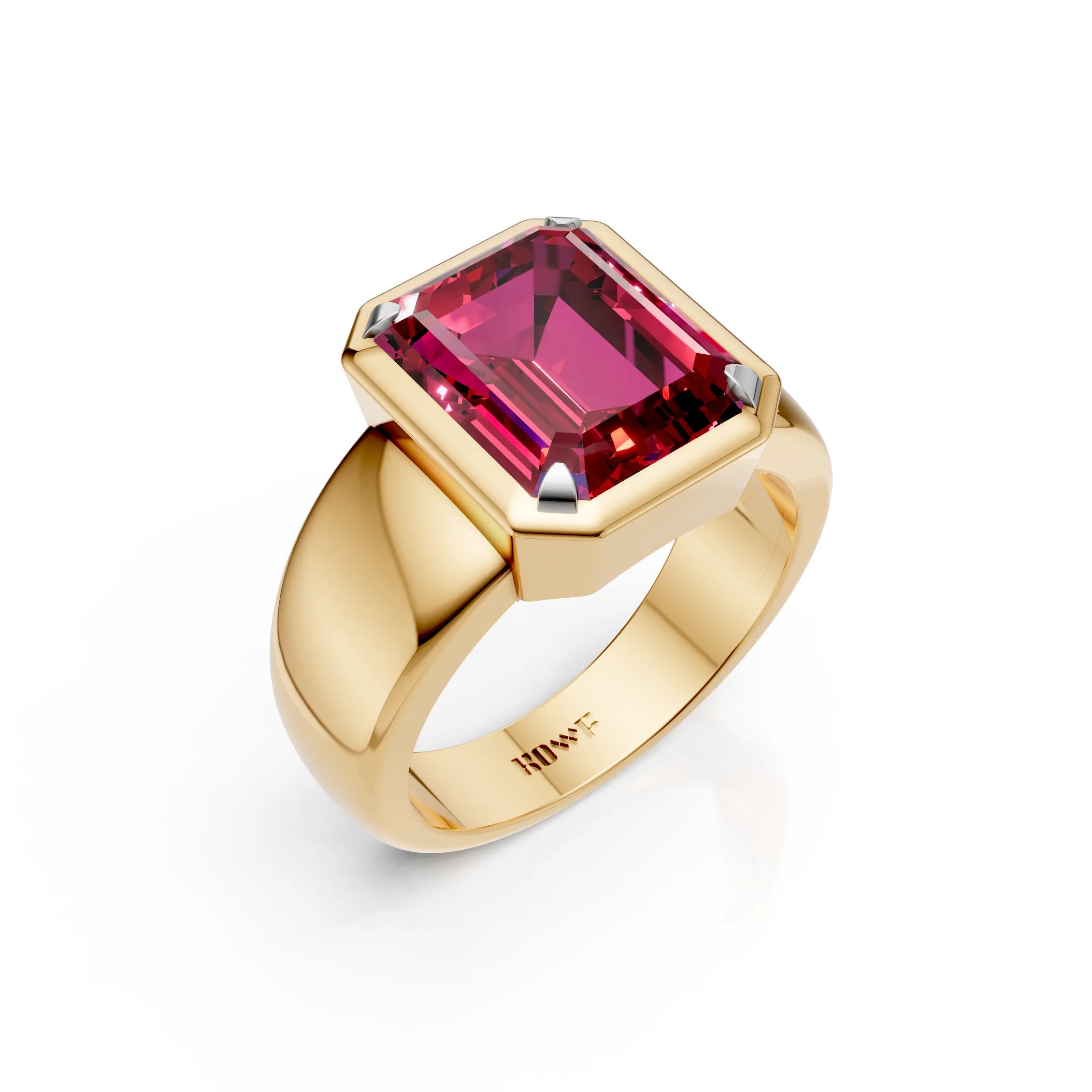 Red Emerald-Cut Ring