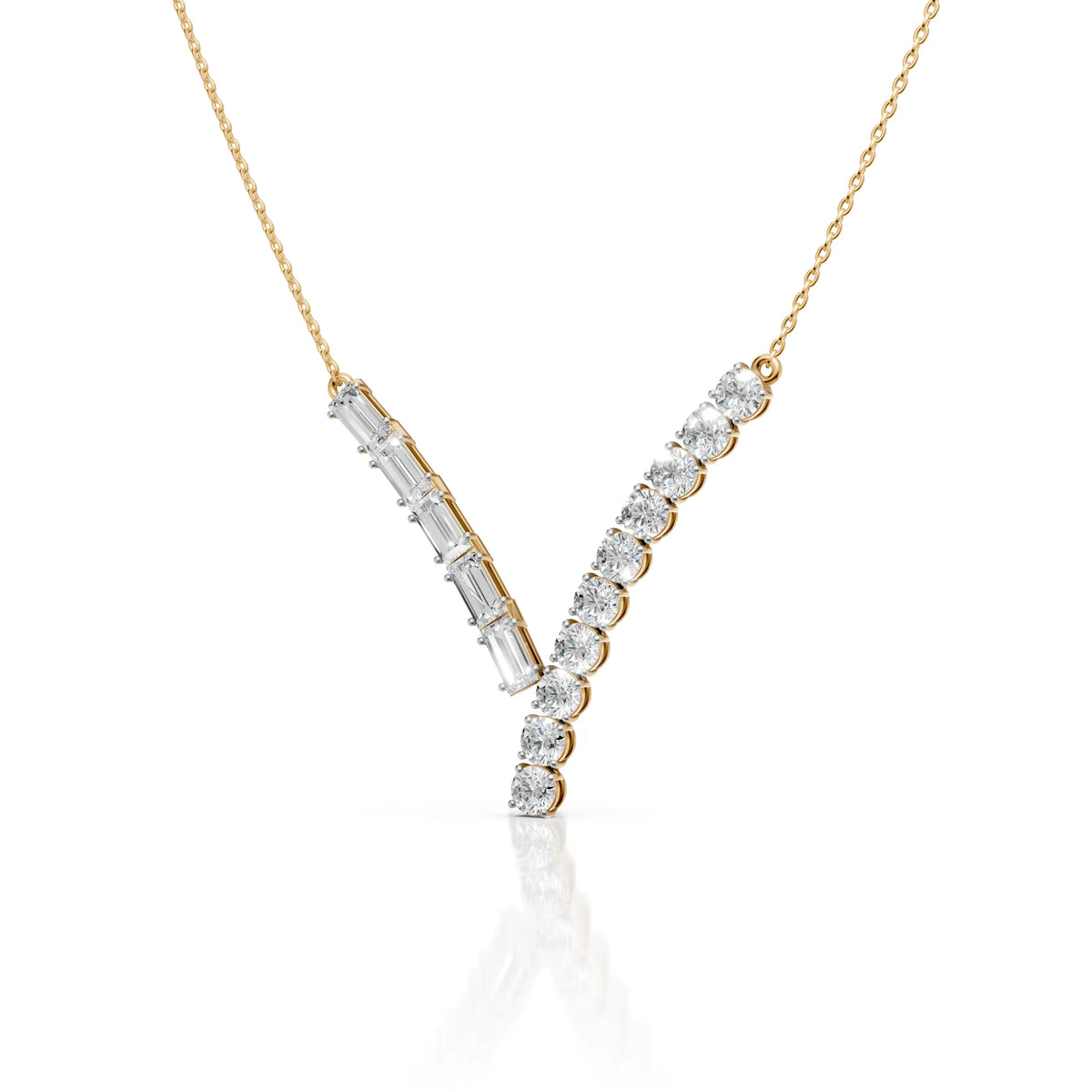 Diamond V Shape Statement Necklace