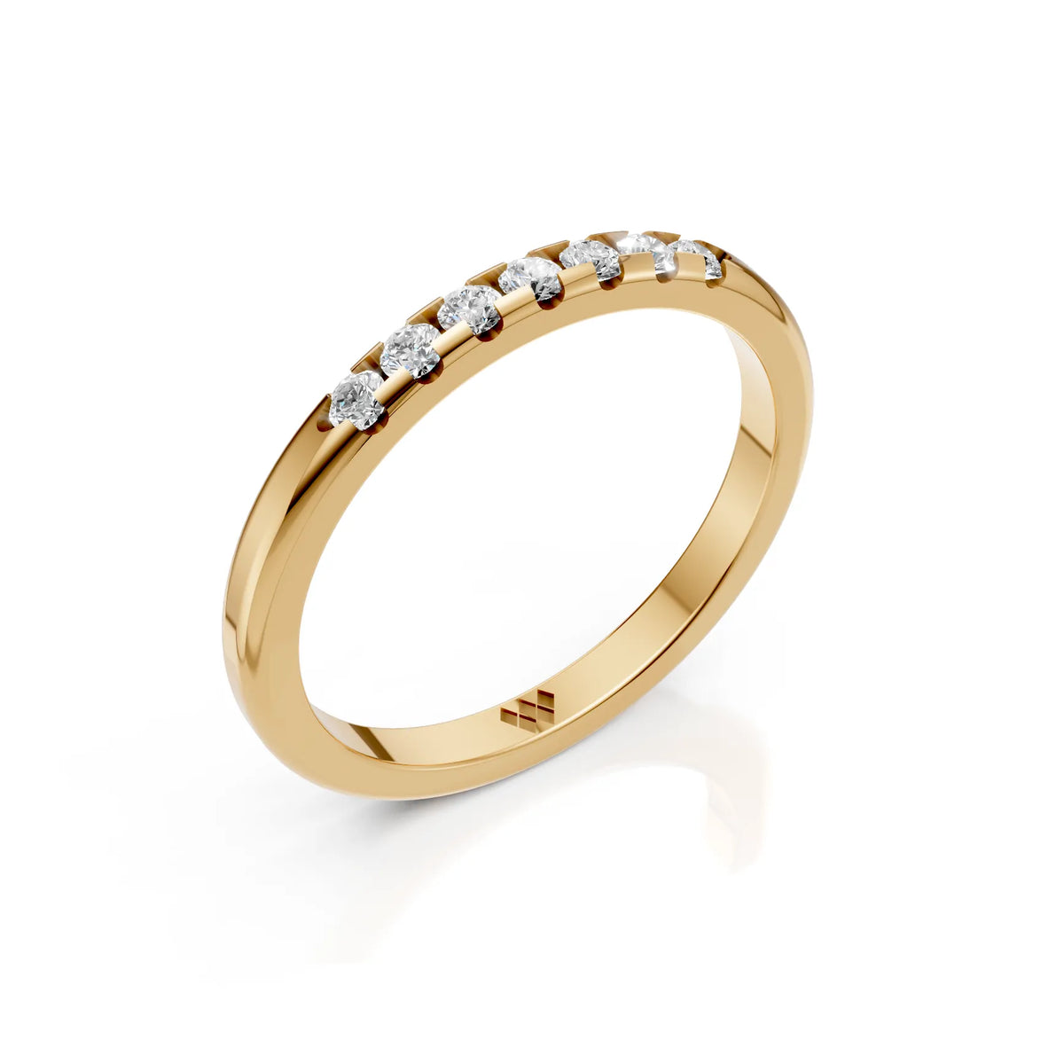Elegant Seven Stone Round Moissanite Half Eternity Band Ring