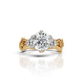 Diamond Solitaire Floral Vine Ring