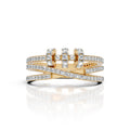 Criss Cross Multi Row Diamond Ring