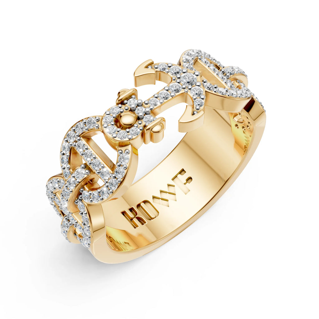 Diamond Anchor Statement Ring
