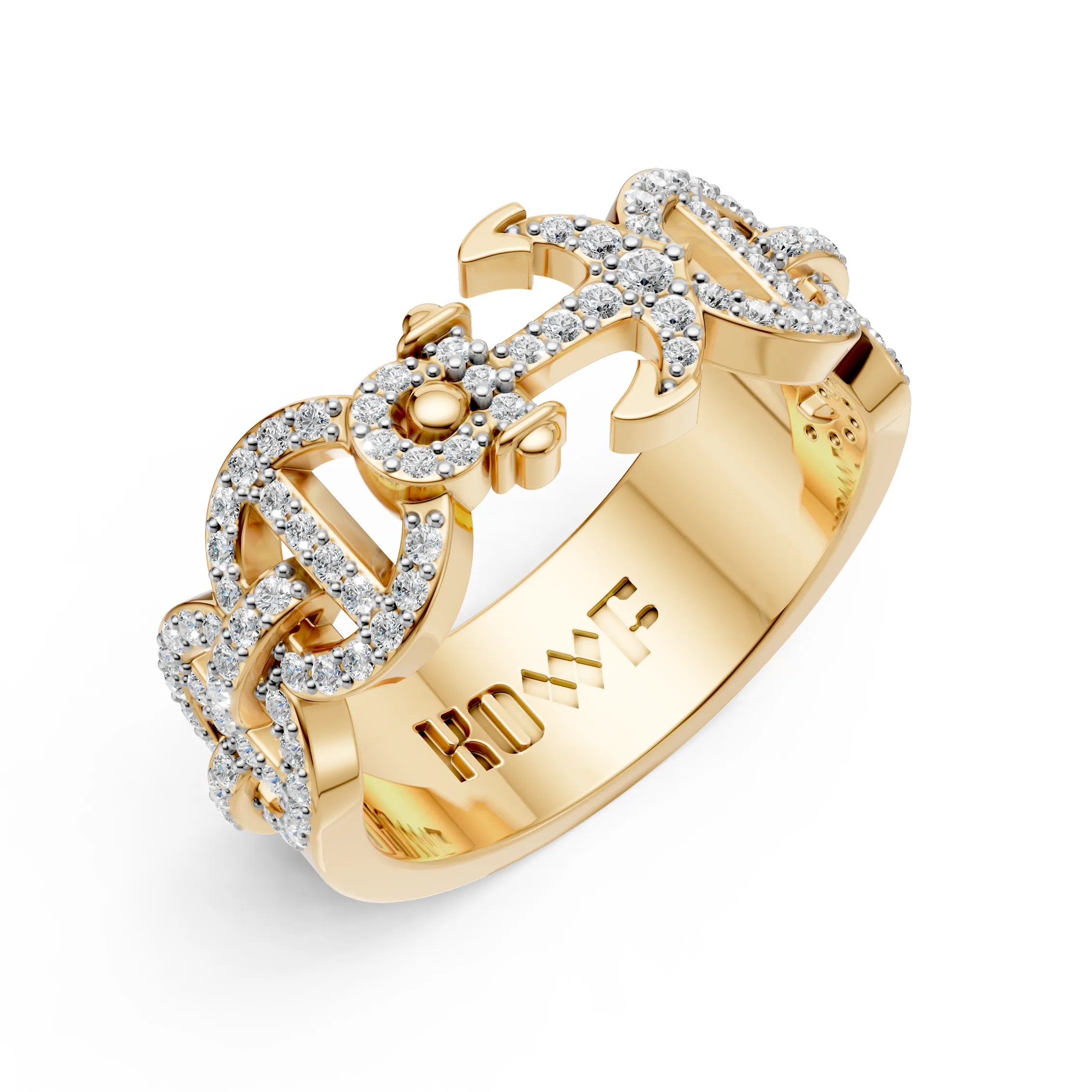 Diamond Anchor Statement Ring