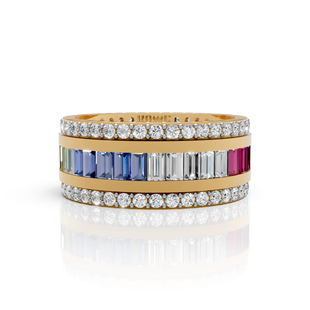 Multi-Color Baguette Eternity Band Ring