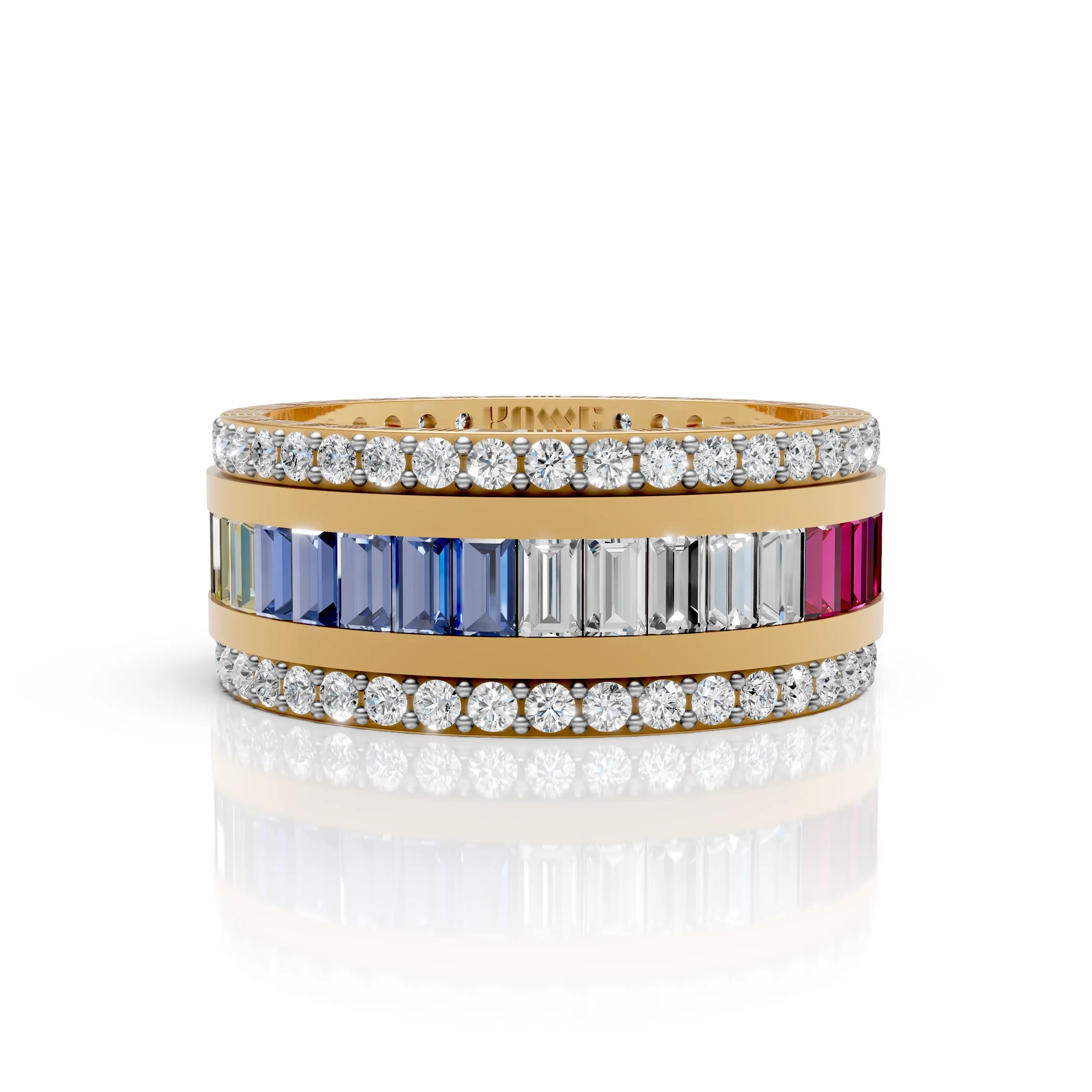 Multi-Color Baguette Eternity Band Ring
