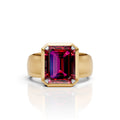 Red Emerald-Cut Ring