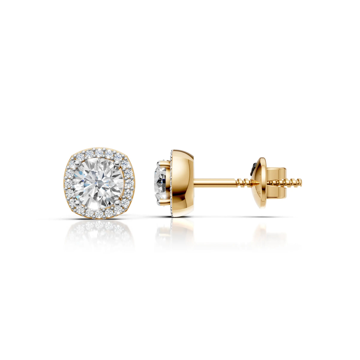 Classic Round Halo Diamond Earring