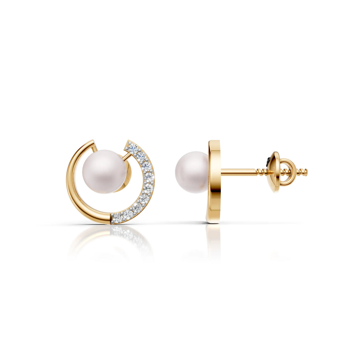 Pearl Swirl Diamond Earring