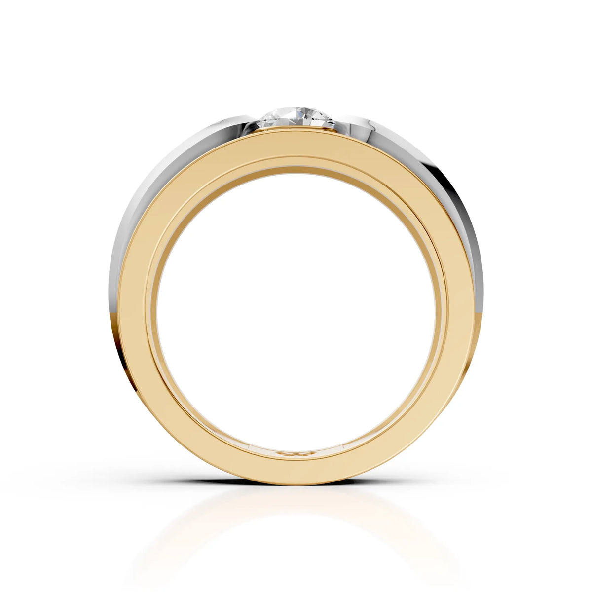 Two-Tone Solitaire Band Ring