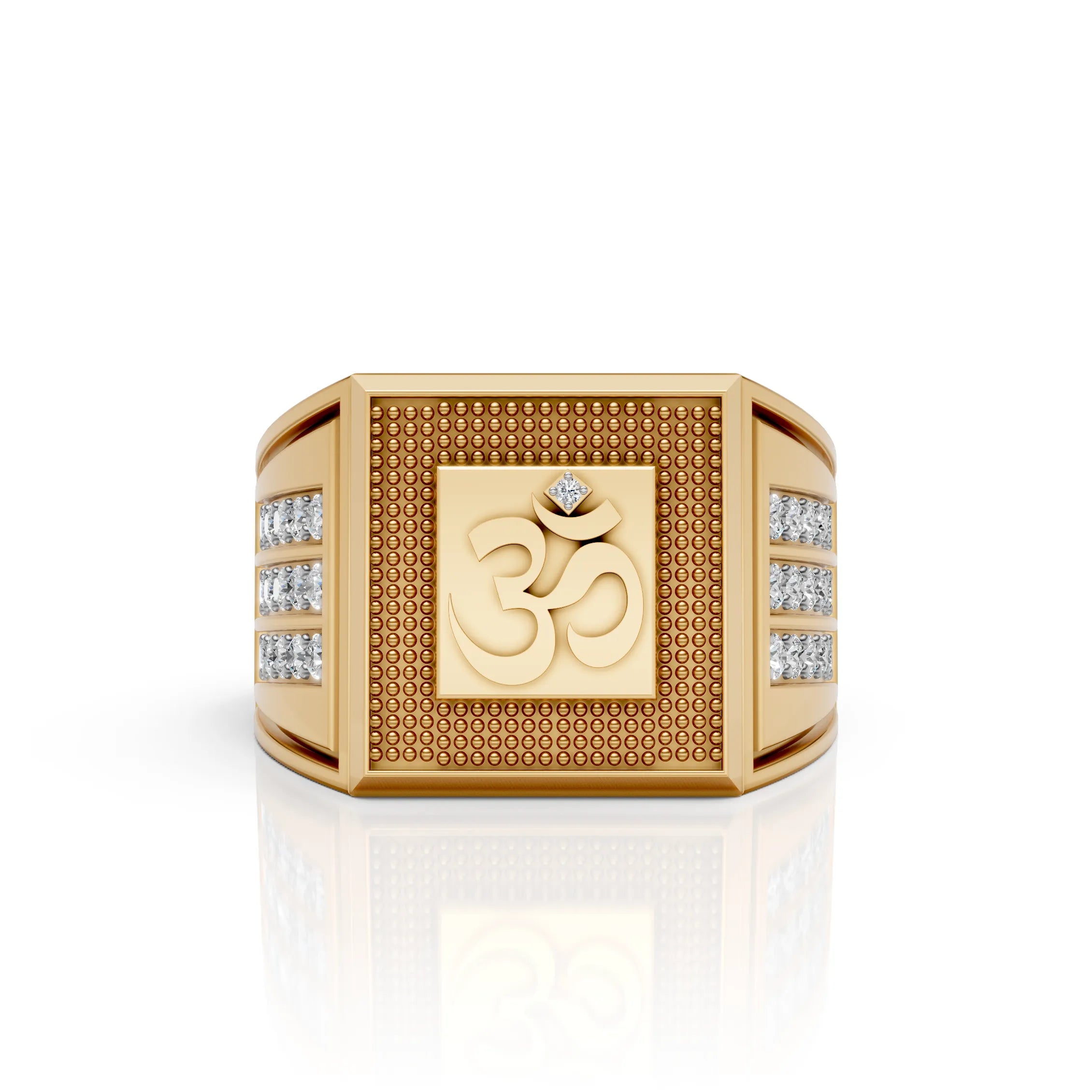 Om Engraved Statement Ring Accents – Spiritual Power Meets Bold Style