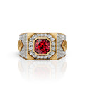 Brilliance with Blood-Red Center Stone Ring