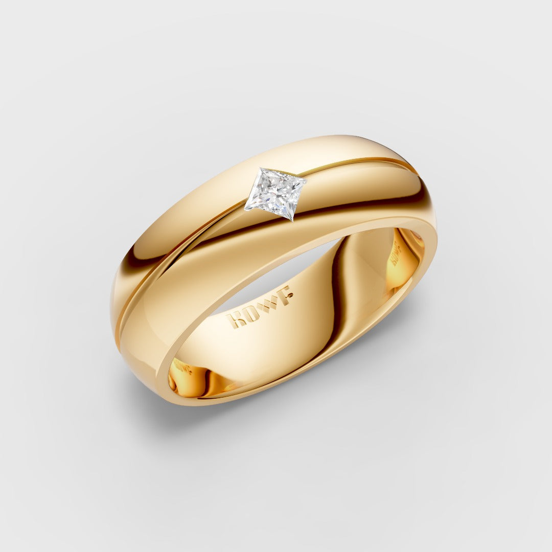 Princess Solitaire Band Ring