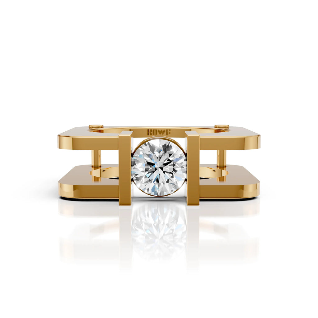 Modern Square Solitaire Ring