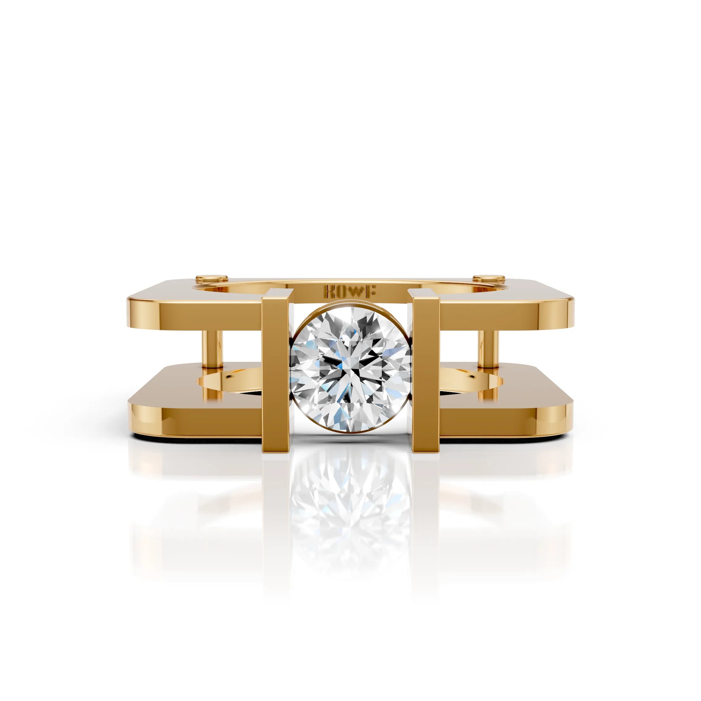 Modern Square Solitaire Ring