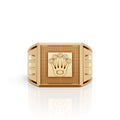 Crown Design Square Ring – Royal Style with a Modern Edge