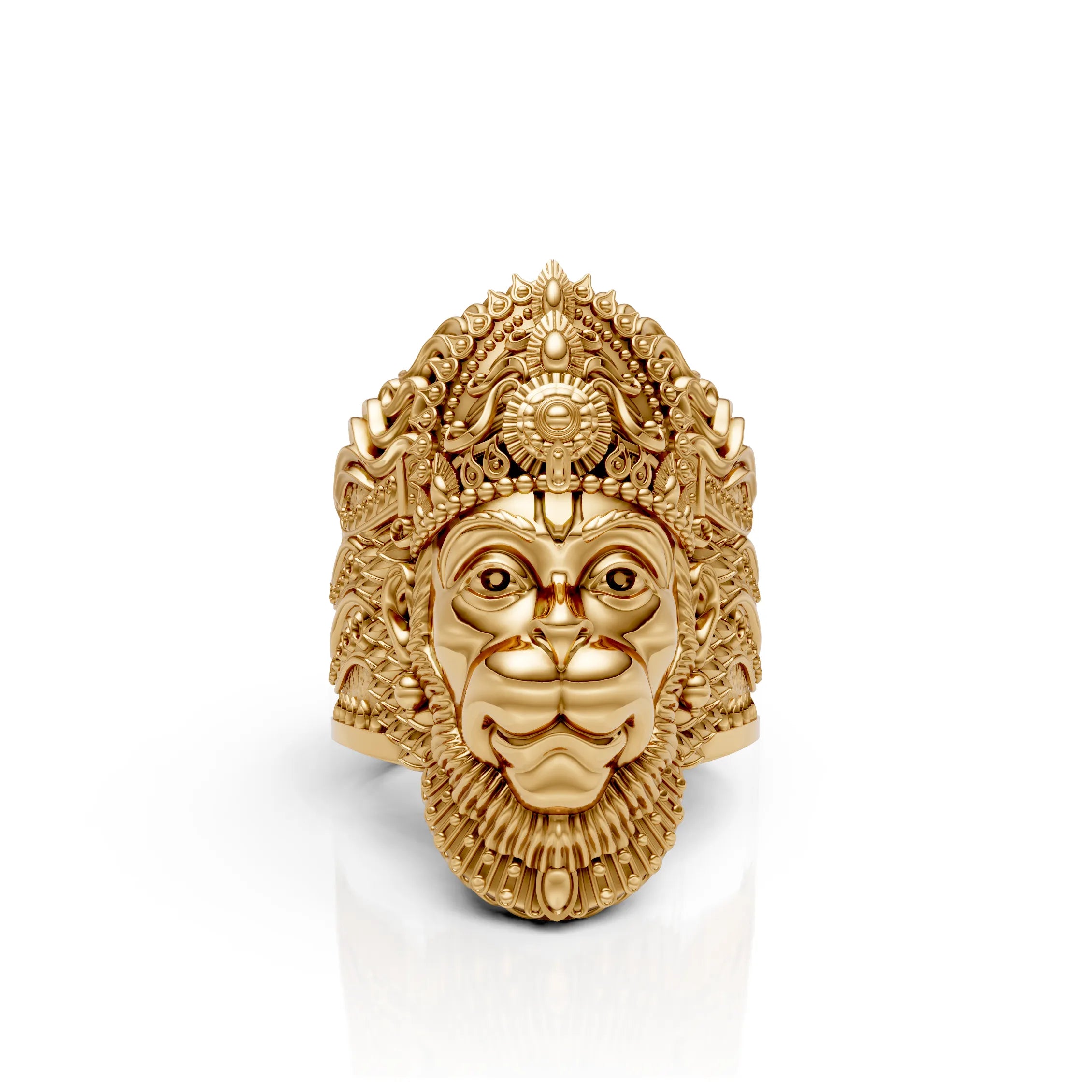 Antique Finish Hanuman Ring With “राम” Engraving