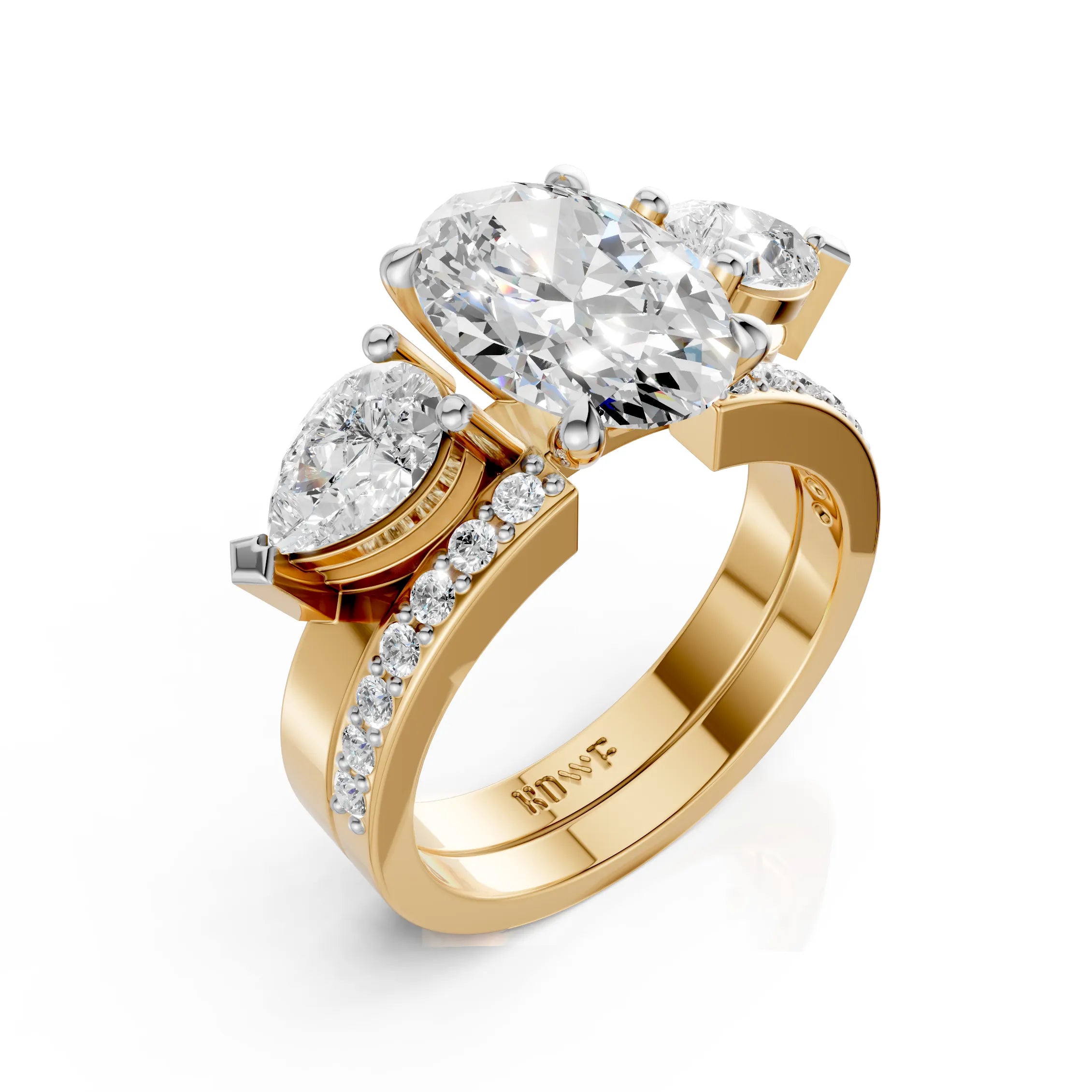 Oval & Pear Diamond 2-in-1 Ring