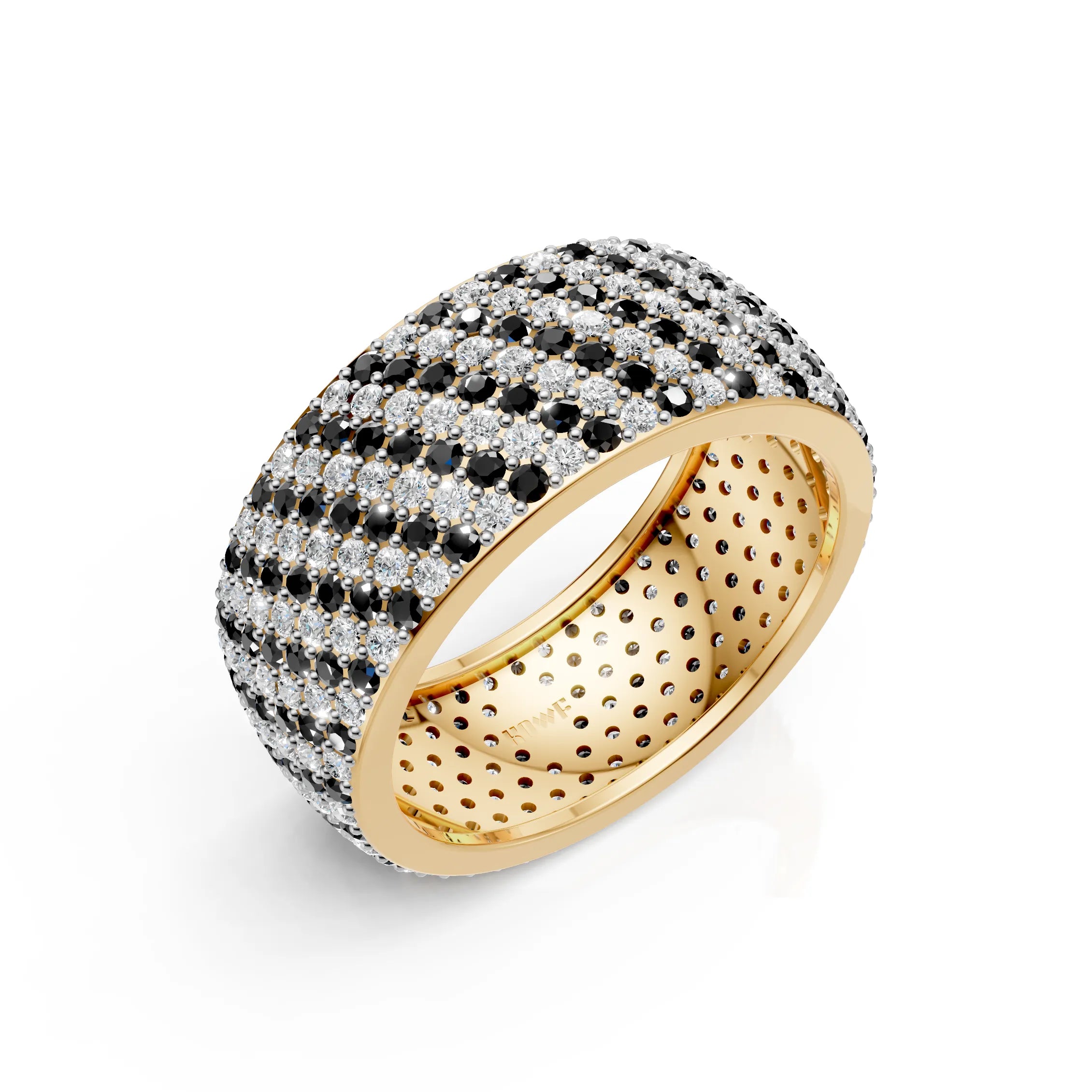 7-Line Black & White Montubhai’s Ring