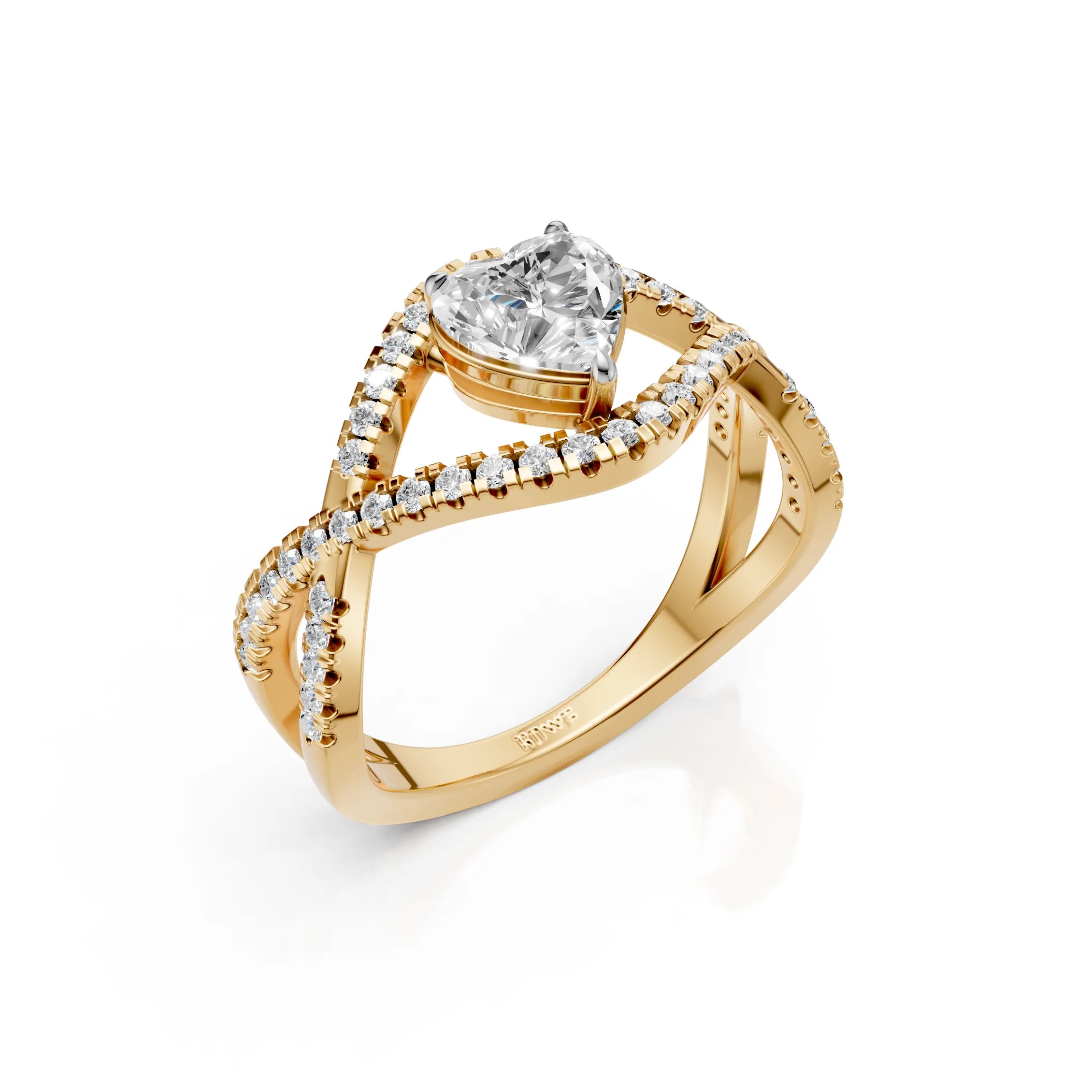 White Heart Diamond Ring