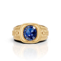 Silver Ring with Blue CZ Diamond