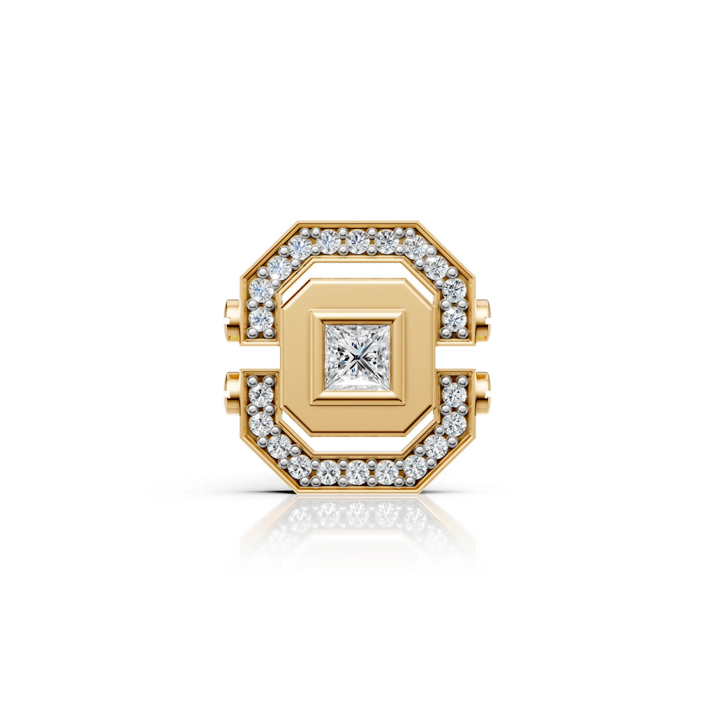 Princess Cut Geometric Diamond Stud (1 PC)