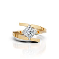 Modern Princess Cut Solitaire Ring with Open Split Band Design