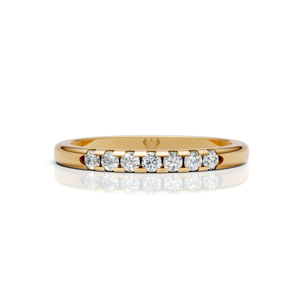 Elegant Seven Stone Round Moissanite Half Eternity Band Ring