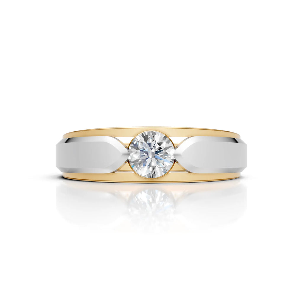 Two-Tone Solitaire Band Ring