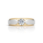 Two-Tone Solitaire Band Ring